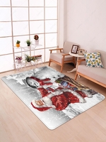 Christmas Santa Claus Snowman Pattern Floor Mat