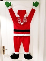 Christmas Santa Claus Velvet Decoration Clothes Holiday Gifts Hanging Door Wall Gifts Ornaments