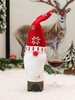 Christmas Snowflake Elk Faceless Doll Design Knitted Wine Cover