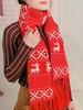 Christmas Snowflake Elk Pattern Tassel Scarf