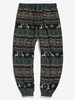 Christmas Snowflake Elk Print Fleece Jogger Pants 2xl Black
