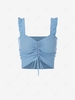 Cinched Solid Color Crop Top Light blue