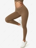 Cinched String-style Ruched Butt Lifting Sports Leggings Xl Coffee