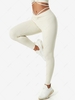 Cinched String-style Ruched Butt Lifting Sports Leggings Xl White