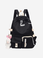 College Style Large-capacity Student Backpack with Pendant