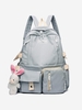 College Style Large-capacity Student Backpack with Pendant