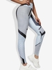 Color Block Geometric Pattern Yoga Leggings M White