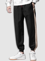 Color Block Letters Print Sports Pants Xs Black