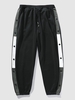 Color Block Mock Button Sports Pants Xl Black