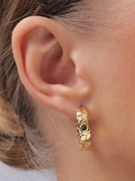 Color Retaining Copper Plated 18K Gold Irregular Geometric Pattern Earrings