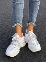 Color Spliced Breathable Mesh Clunky Sneakers