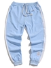 Color Spliced Elastic Waist Jogger Pants L Day sky blue