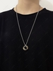 Color Spliced Irregular Ring Pendant Necklace