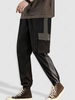 Color Spliced Multi-pocket Cargo Jogger Pants L Black