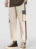 Color Spliced Multi-pocket Cargo Jogger Pants L Warm white