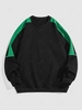Color Spliced Topstitching Design Sweatshirt S Black