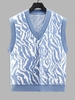 Color Spliced V Neck Sweater Vest Xl Sky blue