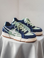 Color Splicing Frayed Board Shoes