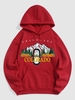 COLORADO GRAND LAKE Mountain Landscape Graphic Fleece Thermal Lined Pullover Hoodie Xxl Red