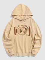 COLORADO Graphic Pocket Pullover Hoodie L Light coffee
