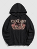 Colorado Mountain Graphic Pattern Pullover Hoodie 2xl Black