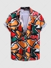 Colorblock Abstract Print Short Sleeve Festival Shirt Xl Multi a