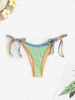 Colorblock Adjustable Bikini Bottom L Green