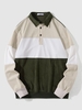 Colorblock Quater Button Corduroy Sweatshirt Xl Multi b