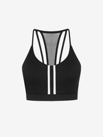 Colorblock Racerback Sleeveless Sports Top S Black