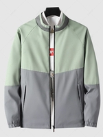 Colorblock Raglan Sleeve Zip Jacket Xl Green
