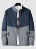 Colorblock Raglan Sleeve Zip Jacket Xs Blue