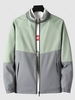 Colorblock Raglan Sleeve Zip Jacket Xs Green