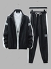 Colorblock Reflective Windbreaker Jacket and Pants Set Xl Black