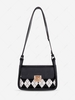 Colorblock Rhombus Pattern Flip Crossbody Bag