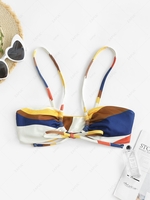 Colorblock Ribbed Bikini Top S