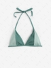 Colorblock Ribbed Halter Bikini Top S Light green