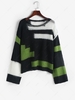 Colorblock Semi-sheer Sweater M Multi a