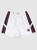 Colorblock Spliced Stripe Casual Shorts 2xl White