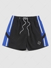 Colorblock Spliced Stripe Casual Shorts 3xl Black