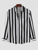 Colorblock Striped Long Sleeves Shirt 2xl Black