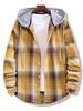 Colorblock Striped Plaid Pattern Button Up Shirt 2xl Golden brown