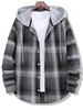 Colorblock Striped Plaid Pattern Button Up Shirt 2xl Smokey gray
