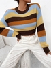 Colorblock Stripes Cropped Sweater L Multi a