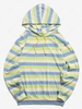 Colorblock Stripes Knitted Hoodie M Blue