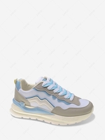 Colorblock Thick-soled Contrast Lace Up Sneakers