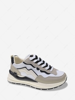 Colorblock Thick-soled Contrast Lace Up Sneakers