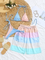 Colorblock Two Tone Matching Couple Swimwear