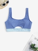 Colorblock Underboob Bikini Top S Blue