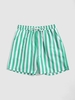 Colorblock Vertical Stripe Pattern Drawstring Board Shorts Xl Green