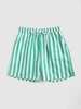 Colorblock Vertical Stripe Pattern Drawstring Board Shorts Xxl Green